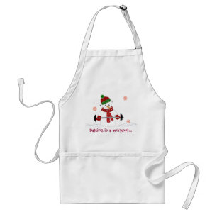 Tablier Bonhomme de neige avec une phrase douce
