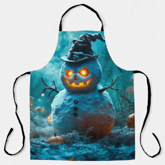 Tablier Bonhomme de neige d'Halloween effrayant aux yeux l