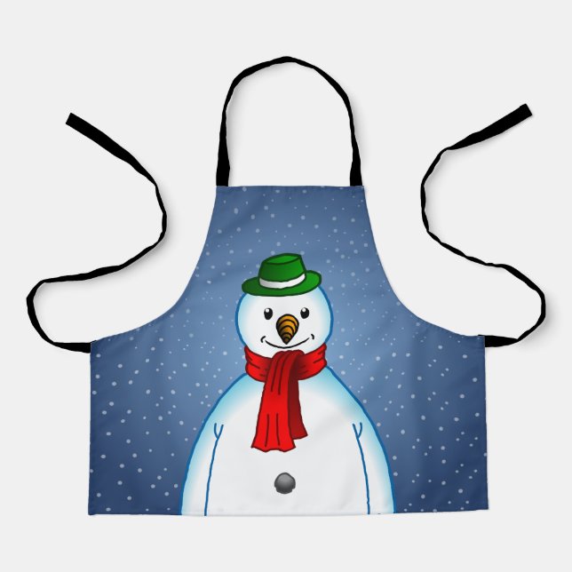 Tablier Bonhomme de neige joyeux (Recto)