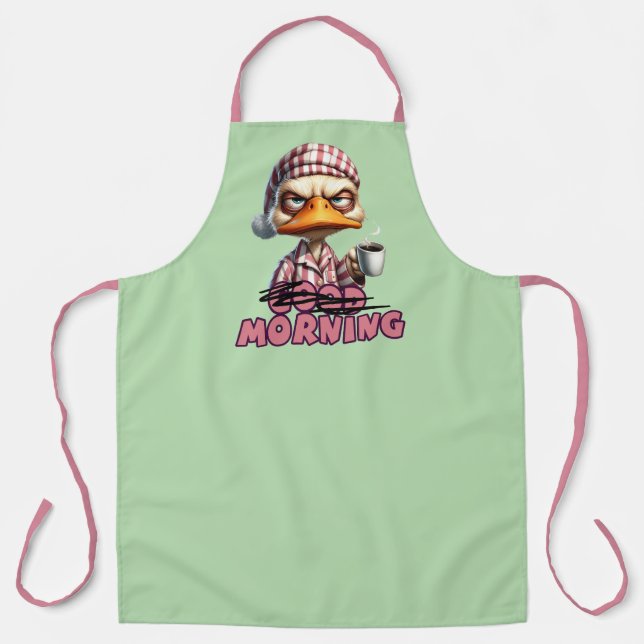 Tablier Bonjour Canard Grognon Avec Café Et Pyjama (Recto)