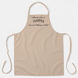 Tablier "Bonjour" Nom Entreprise Personnel   Beige