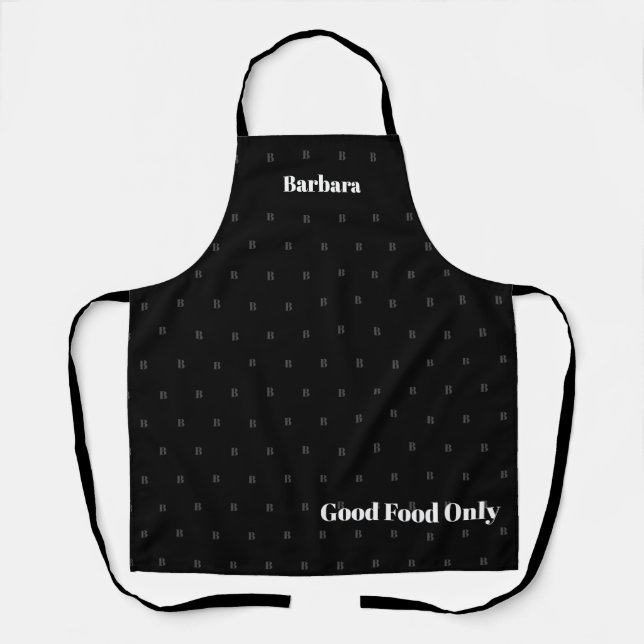 Tablier Bonne alimentation seulement Noir (Recto)