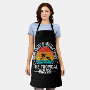 Tablier Bonne ambiance estivale vagues tropicales