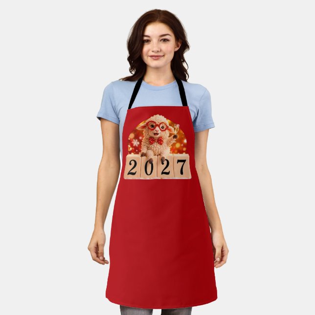 Tablier Bonne année 2027 Année de la Chèvre Mouton (Porté)