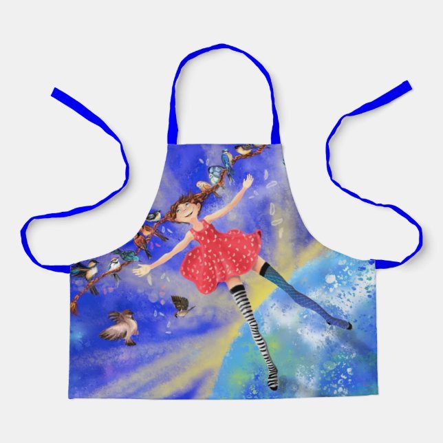 Tablier Bonne fille avec les oiseauxPrintemps de l'Apron (Recto)