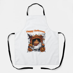Tablier Bonne Halloween jolie sorcière de chat