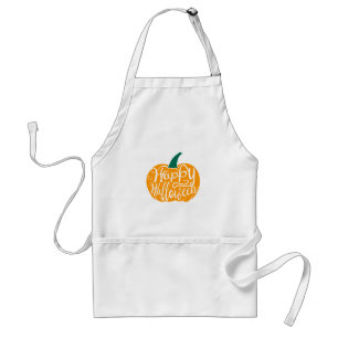 Tablier Bonne lettre Halloween sur citrouille sculpté