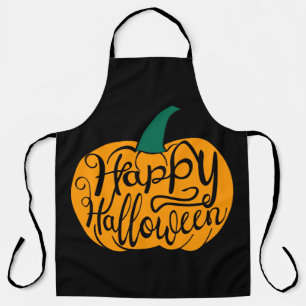 Tablier Bonne lettre Halloween sur citrouille sculpté