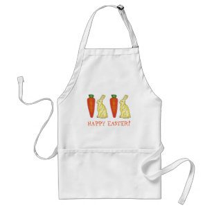 Tablier Bonne Pâques blanc Chocolat lapin lapin Carotte la