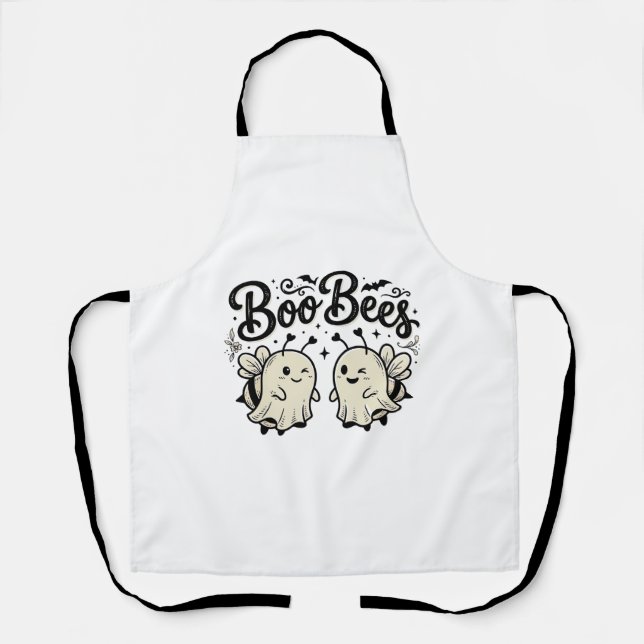 Tablier Boo Bees Modèle de abeille fantôme Halloween vinta (Recto)