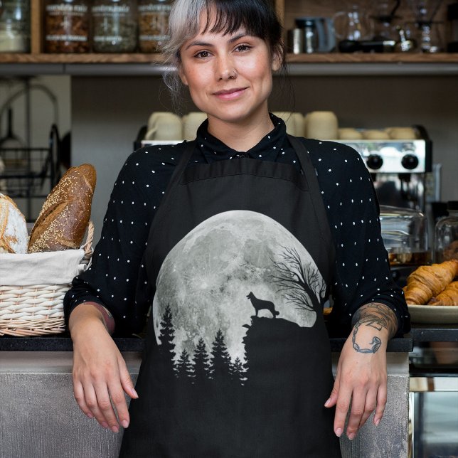Tablier Border Collie silhouette On Mountain Halloween Dog (Créateur téléchargé)