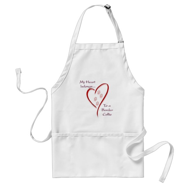 Tablier Bordure Collie Coeur Appartient (Devant)