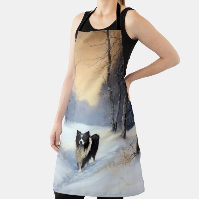 Tablier Bordure Collie Laisser neiger Noël (Insitu)