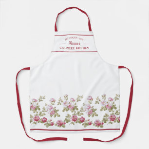Tablier Bordure élégante Vintage rose rose personnalisé