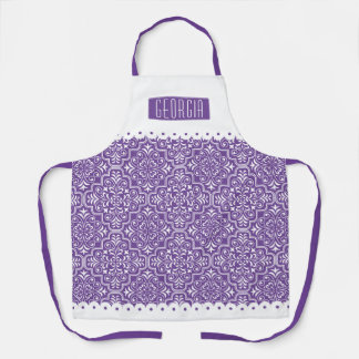 Tablier Bordures à échalotes blanches et violettes à motif