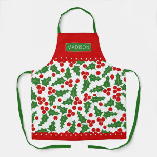 Tablier Bordures motifs Holly berry