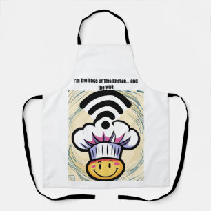 Tablier Boss of the Kitchen & WiFi Funny Apron
