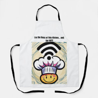 Tablier Boss of the Kitchen & WiFi Funny Apron