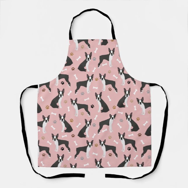 Tablier Boston Terrier Bones and Paws Apron (Recto)