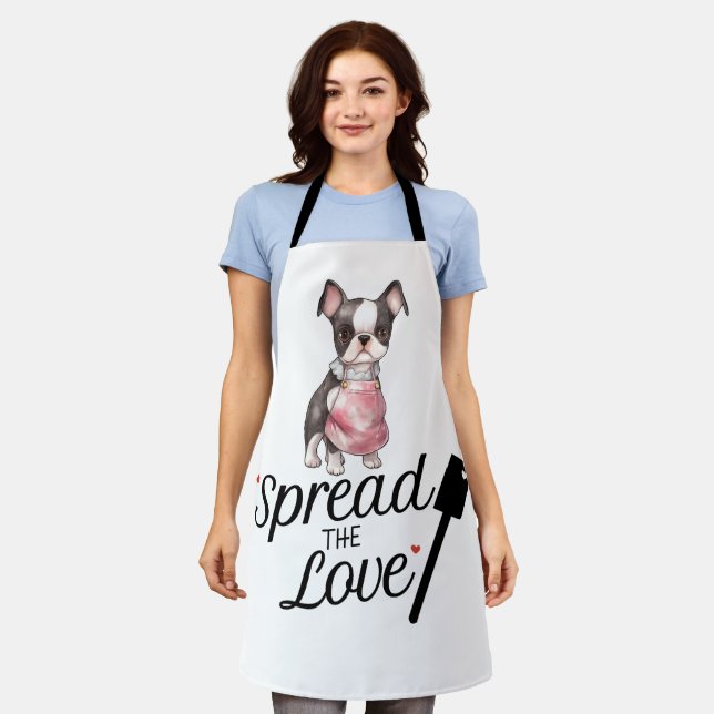 Tablier Boston Terrier Propage L'Amour (Porté)