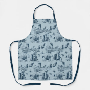 Tablier Boston Toile Navy sur Blue Apron