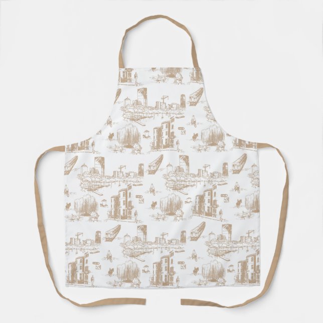 Tablier Boston Toile Tan and White Apron (Recto)