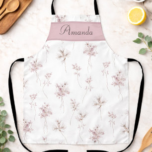 Tablier Botanique aquarelle personnalisée