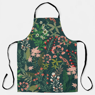 Tablier Botanique florale foncée sans Motif