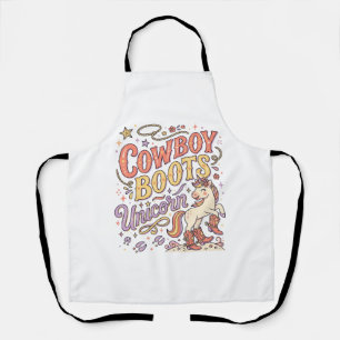 Tablier Bottes de cowboy licorne Licorne Fantaisiste Zazzl