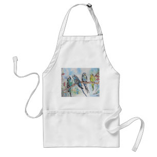 Tablier Boucles Bleues Assis Aquarelle Cuisine Apron