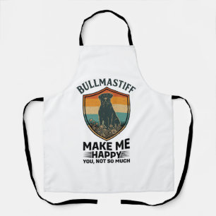 Tablier Bouclier de chien Bullmastiff Make Me Happy Rétro
