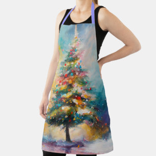 Tablier Bouffées Pastel sur l'arbre de Noël Abstrait