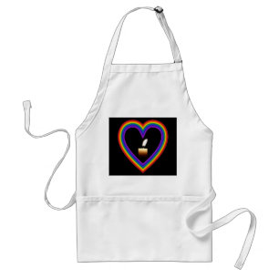 Tablier Bougie D'Apron Dans Le Coeur Arc-En-Ciel