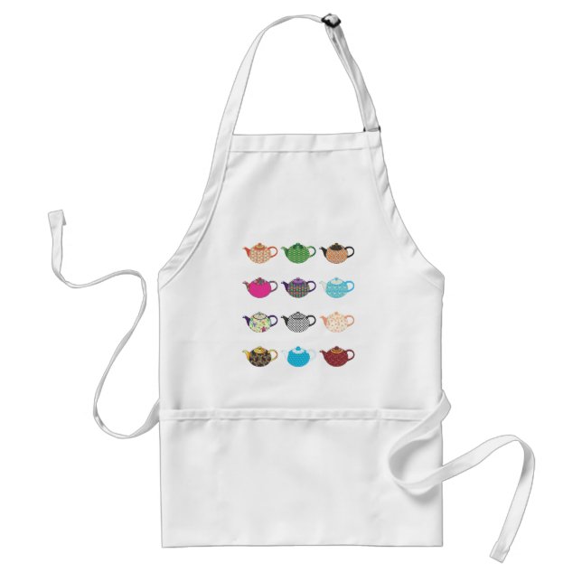 Tablier Bouilloires à thé multicolores (Devant)