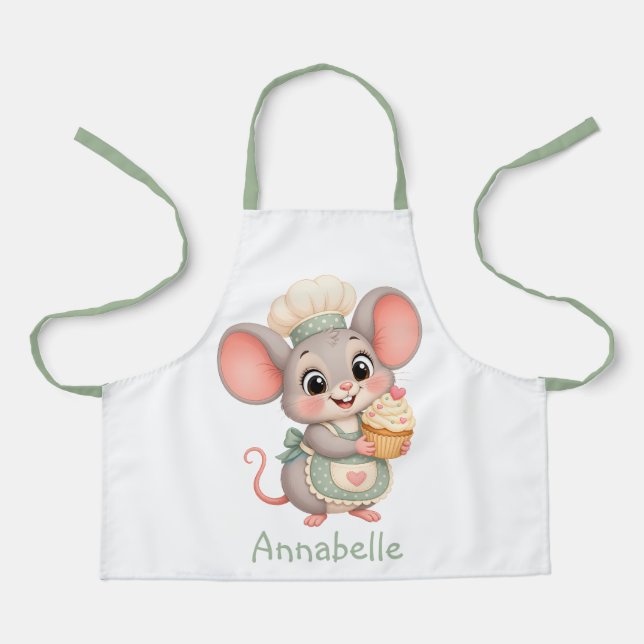 Tablier Boulanger Souris Mignon Personnaliser (Recto)