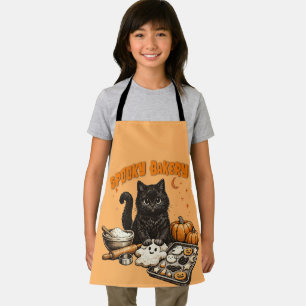 Tablier Boulangerie Chat Noir Effrayant Halloween Biscuits