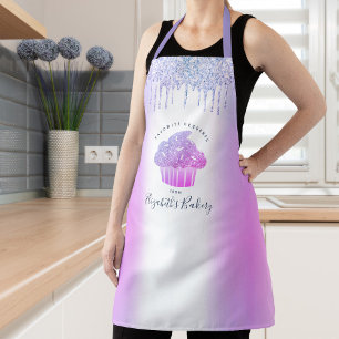 Tablier Boulangerie Cupcake Bleu violet Parties scintillan