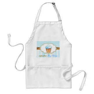 Tablier Boulangerie Cupcake Logo en bleu doux