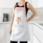 Tablier Boulangerie Gâteau Blush Parties scintillant Rose<br><div class="desc">Voici une façon merveilleuse d’ajouter à l’amusement de la cuisson, ainsi que de promouvoir davantage votre entreprise. Ajoutez un éclat supplémentaire à vos aventures culinaires chaque fois que vous portez ce tablier élégant, sophistiqué, simple et moderne. Un gâteau rose aquarelle floral, une typographie manuscrite et des gouttes de parties scintillant...</div>