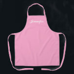 Tablier Boulangerie Pastel Rose Cuisine personnalisée<br><div class="desc">Montrez votre style tout en cuisine avec ce Pastel Pink Bakery Cuisine personnalisée Apron. Le nom est conçu dans un élégant script blanc centré sur l'avant du tablier rose clair solide. Idéal pour protéger les vêtements contre les taches et les déversements pendant la cuisine. Disponible en différentes couleurs. Cliquez sur...</div>