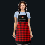 Tablier Boulangerie professionnelle moderne rouge noir pla<br><div class="desc">Plaque de buffle rouge rustique moderne,  boulangerie professionnelle Apron. Ajoutez votre propre image ou logo,  votre nom et votre texte pour personnaliser.</div>