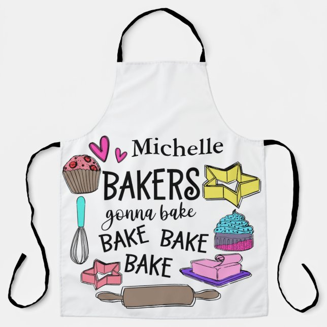 Tablier Boulangeries Personnalisées Mignonnes Vont Bake Ap (Recto)