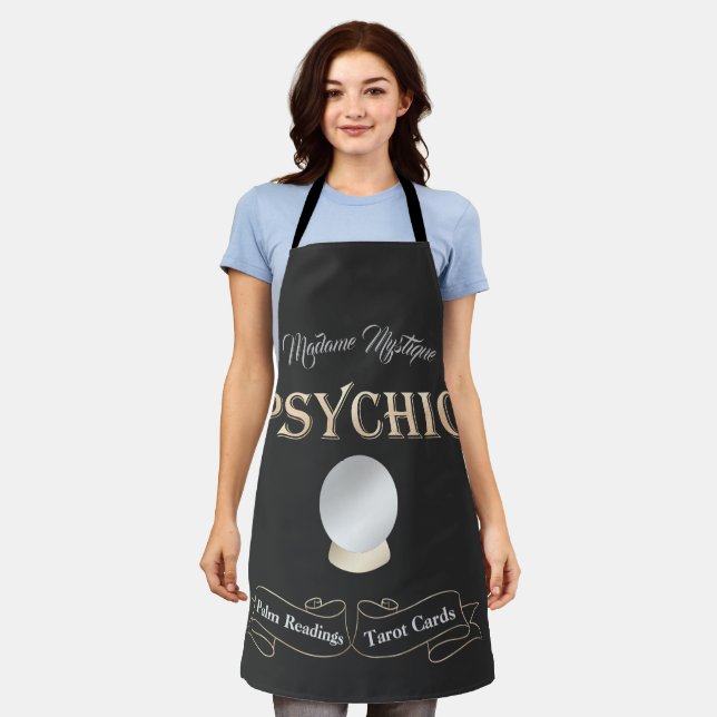 Tablier Boule de cristal psychique or et noir (Porté)