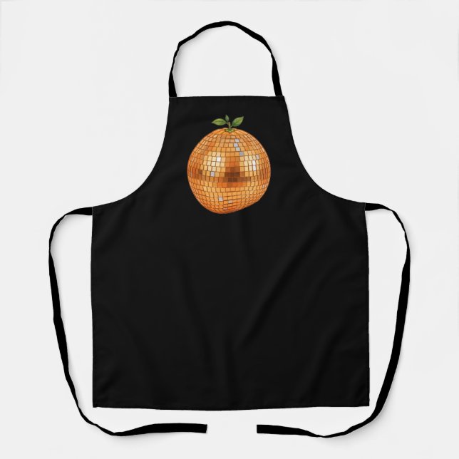 Tablier Boule de disco orange (Recto)