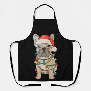 Tablier Bouledogue français chien chapeau de Père Noël Joy