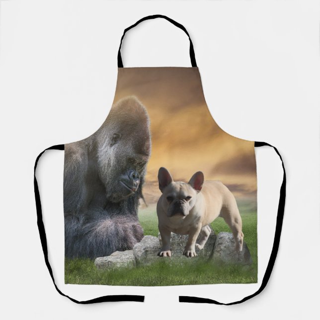 Tablier Bouledogue français meilleurs amis (Recto)
