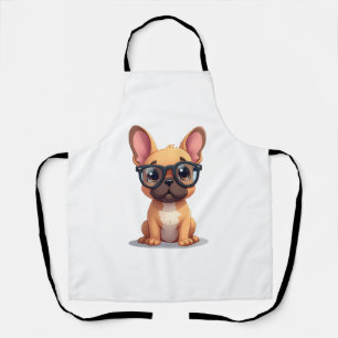 Tablier Bouledogue français portant des lunettes Copie