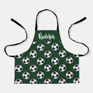 Tablier Boules de football motif vert