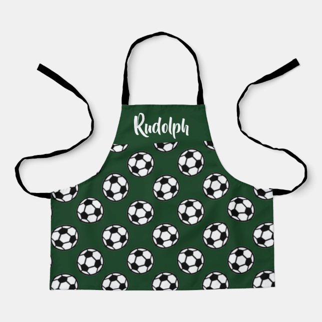 Tablier Boules de football motif vert (Recto)