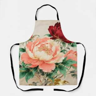 Tablier Bouquet de fleurs de pivoine luxueux
